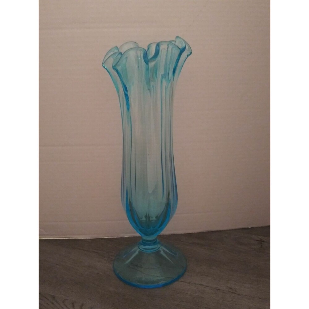 Westmoreland Blue Handkerchief Vase 13"